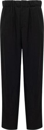 Laneus Linnen en Viscose Slim Fit Broek - Dames - Slim Fit Broeken - Zwart - 2XL - Linnen - Broeken