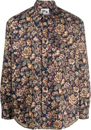 President's Tapestry Rinse Regular Fit Shirt met Voorzak - Heren - Casual Overhemden - Veelkleurig - M - Katoen - Overhemden