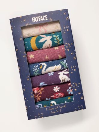 Fat Face FatFace 7 Pack Multi Socks in a Gift Box