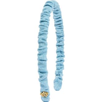 Lele Sadoughi Jessie Ruched Denim Headband in Stone Wash at Nordstrom