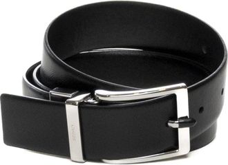 Guess Accessoires, unisex, Zwart, M, Leer, Milano Saffiano Leren Riem