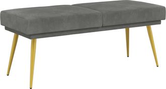 vidaXL Banco De Doble Capa Gris Oscuro 120 X 45 X 46 Cm Terciopelo Vidaxl