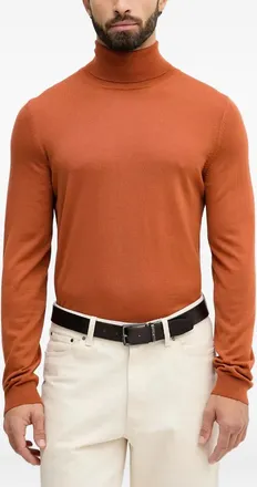 BOSS roll-neck long-sleeves sweater - men - Virgin Wool - M - Orange