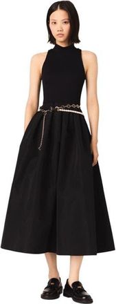 Maje Mixed-material taffeta dress in Black at Nordstrom, Size 36 Eu
