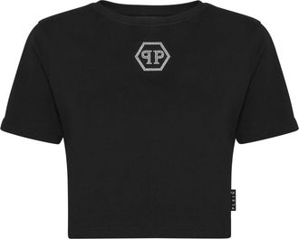 Philipp Plein Dames, Tops, Zwart, Maat: L Katoen