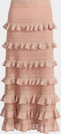 Zimmermann Rebellion Lace Frill Midi Skirt
