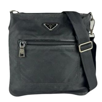 Prada Pre-owned Cross Body Bags, unisex, Black, Size: ONE SIZE Pre-owned Nylon Cross Body Bag