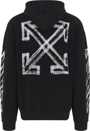 Off-white Mens Hooded Sweatshirt Black Cotton Sweatshirts Sweater