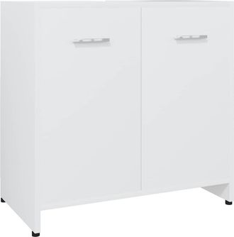 vidaXL Armario De Ba&ntilde;o Madera Contrachapada Blanco 60x33x61 Cm Vidaxl