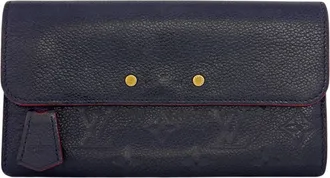 Louis Vuitton Monogram Empreinte Navy Leather Long Wallet (Bi-Fold) (Pre-Owned)