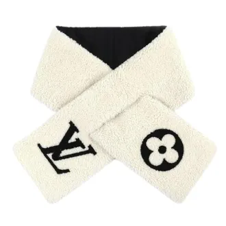 Louis Vuitton Pre-owned Scarves, male, Beige, Size: ONE SIZE Pre-owned Echarpe Shirring Shearling Scarf