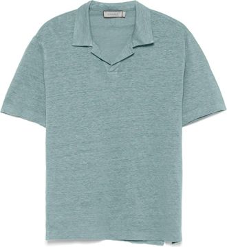 Canali T-shirt in lino - Blu