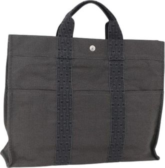 Herm&egrave;s Pre-owned Tote Bags, female, Gray, Size: ONE SIZE Pre-owned Vintage Canvas Tote