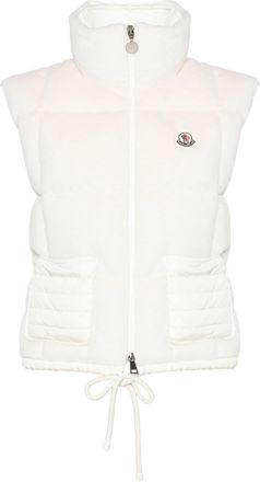Moncler Arques fleece-texture gilet - women - Polyester/Polyamide/Polyester/Goose Down/Goose Feather - 4 - White