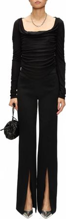 Staud Solana Long Sleeve Top In Black