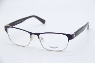 Calvin Klein Unisex Ck7392 Rectangular Eyeglasses In Purple Silver