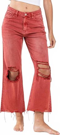 Flying Monkey Apple Cider 90s Vintage Crop Flare Jean In Bossa Nova