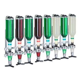 Relaxdays Relaxdays Botellero De Pared, Soporte Para Seis Botellas, Dosificador De 3 Cl, Cocteler&iacute;a, 73x36x11 Cm, Plateado