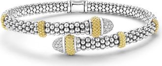 Lagos Two-Tone Caviar Diamond Versa Bypass Bracelet in Two Tone at Nordstrom, Size 7