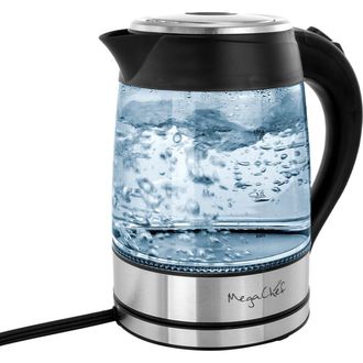 MegaChef 1.8Lt. Glass Body and Stainless Steel Electric Tea Kettle in Grey at Nordstrom