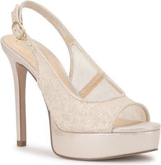 Jessica Simpson Sibilla Slingback Platform Sandal in Pale Champagne at Nordstrom, Size 7.5