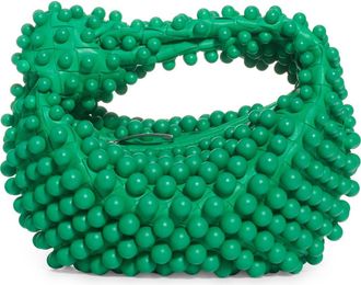 Bottega Veneta Mini Jodie Beaded Leather Hobo in Parakeet-Silver at Nordstrom