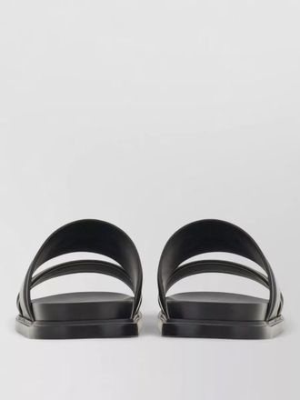 Ferragamo double strap flat sole slide sandal