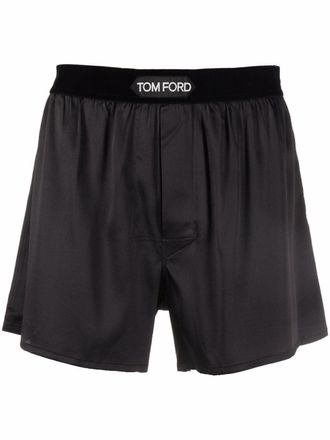 Tom Ford logo-patch boxer briefs - Black