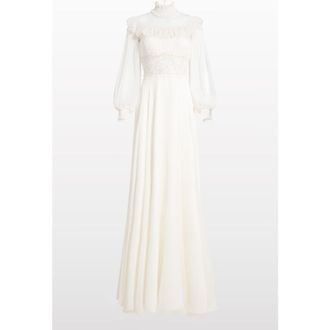 Jenny Packham Arden Ruffled Maxi Dress in Ivory at Nordstrom, Size 14 Uk