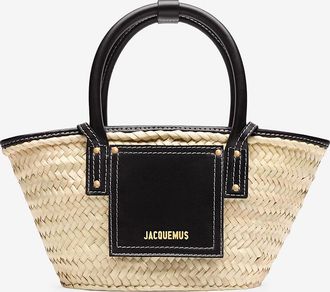 Jacquemus Korb aus Bast und Leder Le Petit Panier Soli