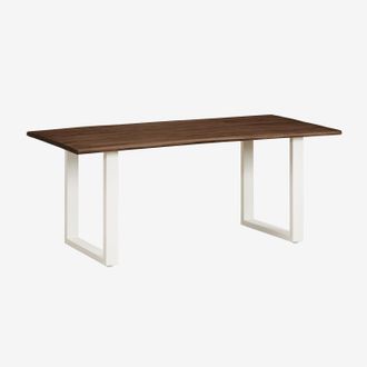 Sklum Sklum - Tavolo Da Giardino Rettangolare 180x90 Cm In Legno Di Acacia E Acciaio Maupi