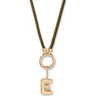 Brook & York Kai Initial Charm Necklace in Gold/Olive E at Nordstrom