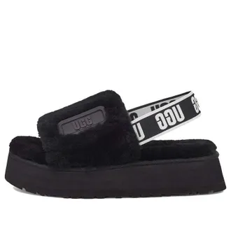 UGG (WMNS) UGG Disco Slide Thick Sole Black Slippers 1112258-BLK