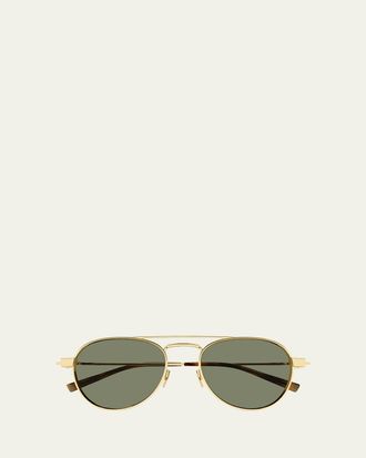 Saint Laurent Mens SL 708M Metal Round Sunglasses