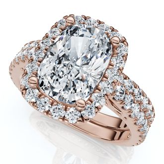 Pompeii3 Ceritified 2.90Ct Cushion Diamond Engagement Ring Set 14k Gold or Pt Lab Grown