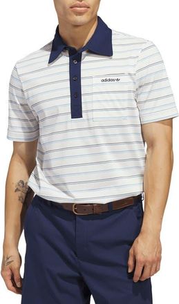 adidas Stripe Golf Polo in Chalk White at Nordstrom, Size Xx-Large