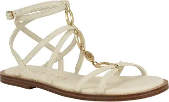 Guess Grunge Strappy Sandal in Ivory 150 at Nordstrom, Size 5.5