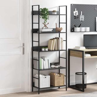 vidaXL Vidaxl - Estanter&iacute;a De 5 Niveles Madera Ingenier&iacute;a Negro 60x27,6x158,5cm