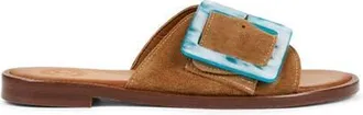 Penelope Chilvers Biarritz Buckle Leather Slide Sandal in Tan at Nordstrom, Size 39