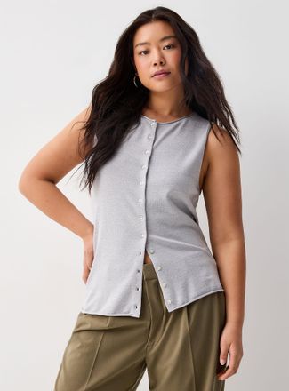 Twik Womens Fine knit buttoned sweater vest