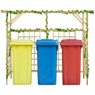 vidaXL Vidaxl - P&eacute;rgola De Jard&iacute;n Para 3 Cubos De Basura Madera Pino Impregnada