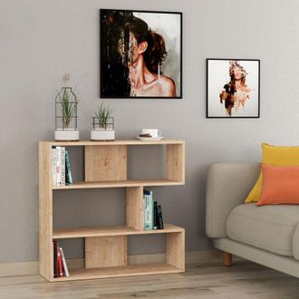 Decortie Decortie - Molly Modern Bookcase Display Unit No.1 Short 89cm - Natural Oak Effect - Oak