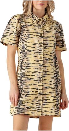 Harper & Yve Kleedjes, Dames, Veelkleurig, XL, Denim, Gele Mini Jurk Sarah-dr