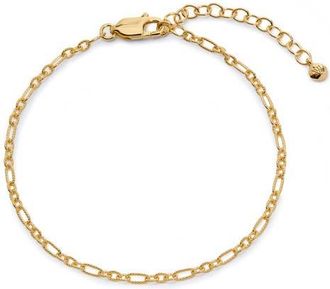 Monica Vinader Textured Chain Link Bracelet in 18K Gold Vermeil at Nordstrom