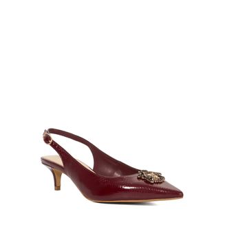 Dune London Womens Ladies Context - Bug Embellished Kitten Heels - Burgundy material_Synthetic - Size UK 3