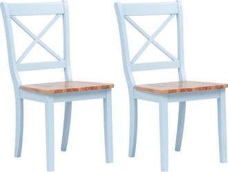 vidaXL Sillas Comedor 2 Uds Madera Maciza Caucho Gris Y Madera Claro Vidaxl