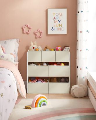 Songmics Estanter&iacute;a infantil con 7 cajas de color blanco nube