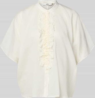 0039 Italy 0039 Italy Relaxed Fit Bluse mit R&uuml;schen Modell DAISY in Weiss, Gr&ouml;&szlig;e XXL