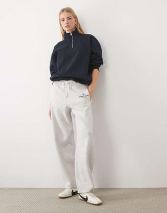 Abercrombie & Fitch pantaloni jogging co-ord a gamba barrel in grigio chiaro