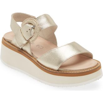 Naot Crepe Platform Sandal in Radiant Gold Leather at Nordstrom Rack, Size 10Us / 41Eu